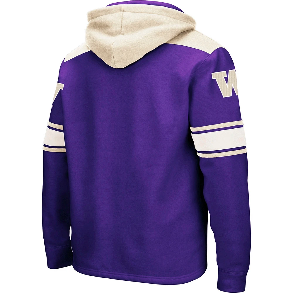 Men's Colosseum Purple Washington Huskies 2.0 Lace-Up Pullover Hoodie