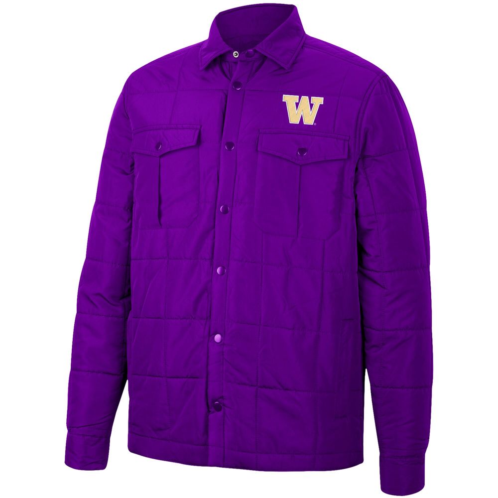 Men's Colosseum Purple Washington Huskies Detonate Quilted Full-Snap Jacket