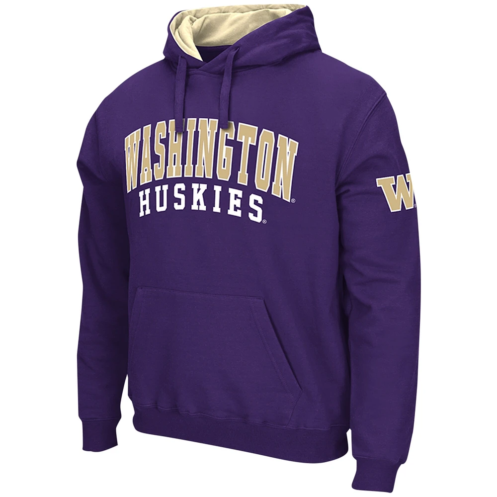 Men's Colosseum Purple Washington Huskies Double Arch Pullover Hoodie