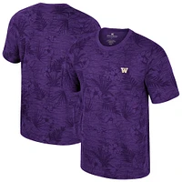 Men's Colosseum Purple Washington Huskies Floral Printed T-Shirt