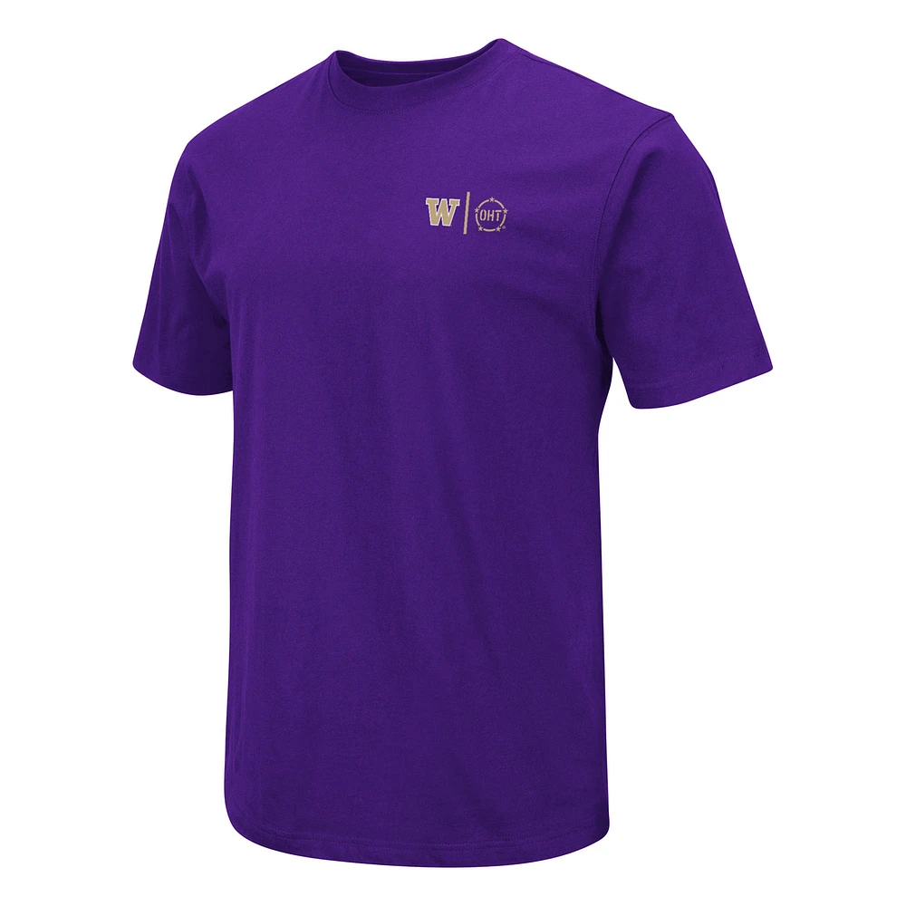 T-shirt d'appréciation militaire Washington Huskies OHT Colosseum Purple pour homme