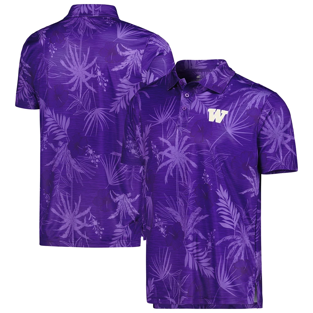 Men's Colosseum Purple Washington Huskies Palms Team Polo