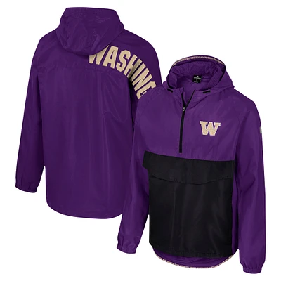 Veste anorak à demi-zip Reloaded pour homme Colosseum Purple Washington Huskies