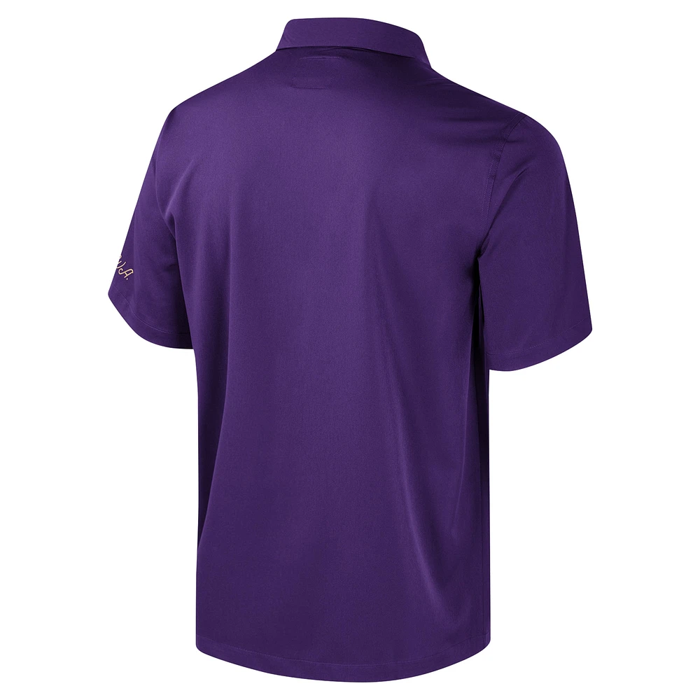 Men's Colosseum Purple Washington Huskies Strike Bowling Button-Up Shirt