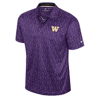 Polo de golf sublimé violet Colosseum pour homme Washington Huskies