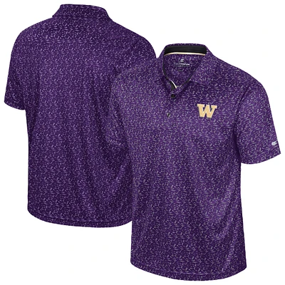 Polo de golf sublimé violet Colosseum pour homme Washington Huskies