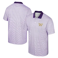 Men's Colosseum White/Purple Washington Huskies Print Stripe Polo