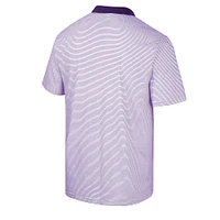 Men's Colosseum White/Purple Washington Huskies Print Stripe Polo