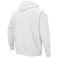 Men's Colosseum White Washington Huskies Arch & Logo 3.0 Pullover Hoodie