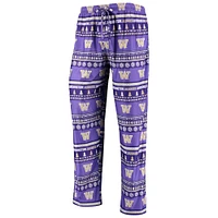 Men's Concepts Sport Purple Washington Huskies Ugly Sweater Long Sleeve T-Shirt and Pants Sleep Set