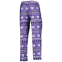 Men's Concepts Sport Purple Washington Huskies Ugly Sweater Long Sleeve T-Shirt and Pants Sleep Set