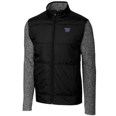 Washington Huskies Cutter & Buck Big Tall Stealth Full-Zip Jacket - Black