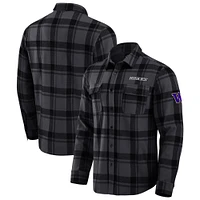 Chemise boutonnée à carreaux décontractée pour homme Darius Rucker Collection by Fanatics noire Washington Huskies