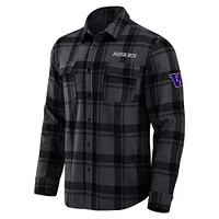 Chemise boutonnée à carreaux décontractée pour homme Darius Rucker Collection by Fanatics noire Washington Huskies