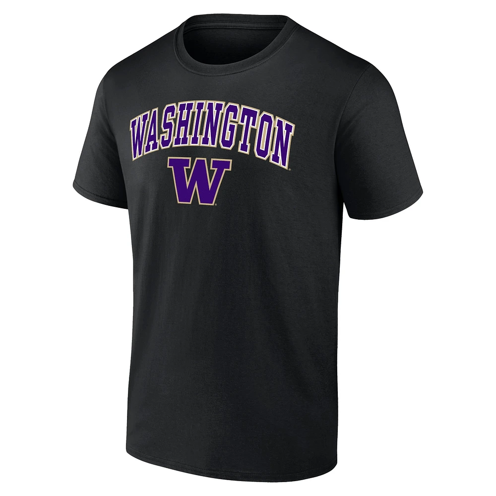 Men's Fanatics Black Washington Huskies Campus T-Shirt