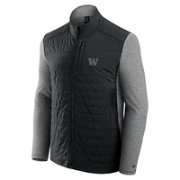 Men's Fanatics Black Washington Huskies Tonal Primary Logo Full-Zip Jacket