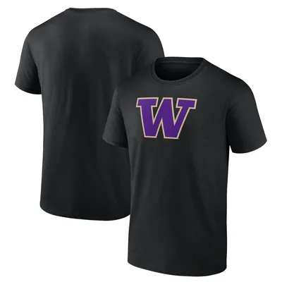 Men's Fanatics Branded Black Washington Huskies Primary Team Logo T-Shirt