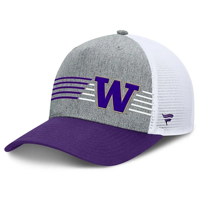 Men's Fanatics Heather Gray/Purple Washington Huskies Profile Trucker Adjustable Hat