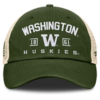 Men's Fanatics Olive Washington Huskies OHT Military Appreciation Frontier Trucker Adjustable Hat