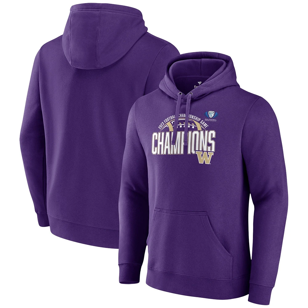 Men's Fanatics  Purple Washington Huskies 2023 Pac-12 Football Conference Champions Pullover Hoodie