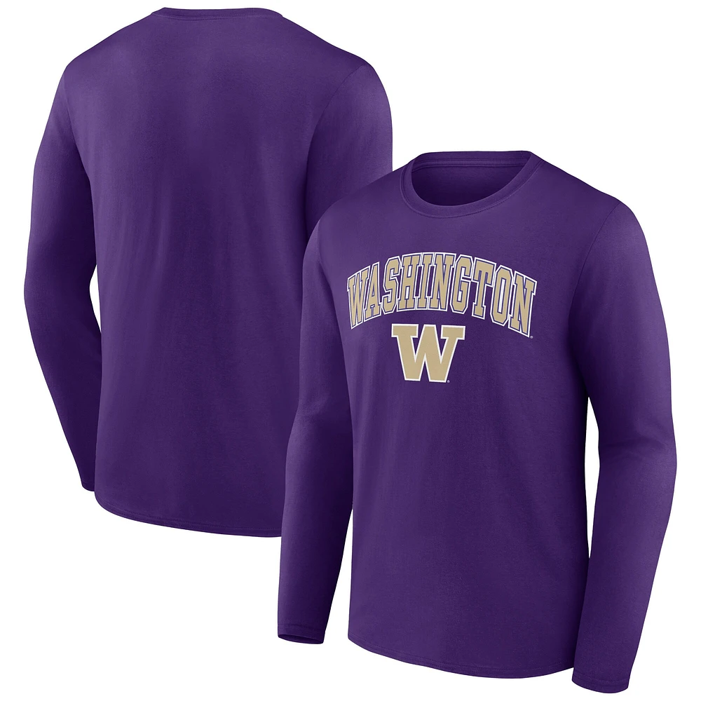 T-shirt violet à manches longues pour hommes Fanatics Washington Huskies Campus