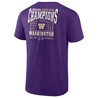 Fanatics pour hommes violet Washington Huskies College Football Playoff 2024 Sugar Bowl Champions Score T-shirt