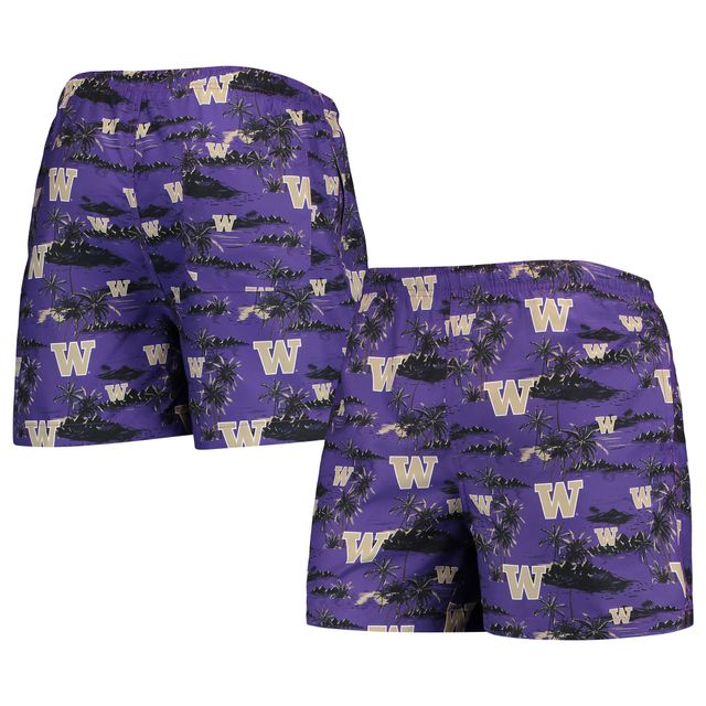 Maillot de bain violet FOCO Washington Huskies Island Palm pour hommes