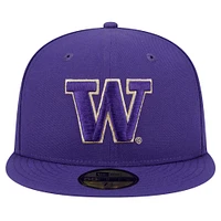 Casquette ajustée 59FIFTY Washington Huskies violette New Era pour homme