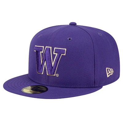 Casquette ajustée 59FIFTY Washington Huskies violette New Era pour homme