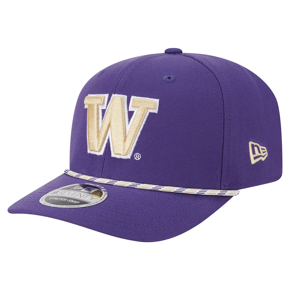 Casquette extensible à boutons-pression New Era pour homme, motif Game Day Multi-Rope 9SEVENTY violet des Washington Huskies