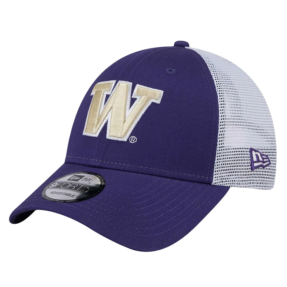 Men's New Era  Purple Washington Huskies Trucker 9FORTY Adjustable Hat