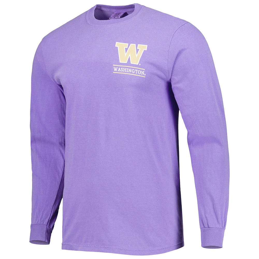 T-shirt à manches longues violet Washington Huskies Circle Campus Scene pour homme