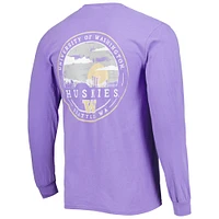 T-shirt à manches longues violet Washington Huskies Circle Campus Scene pour homme