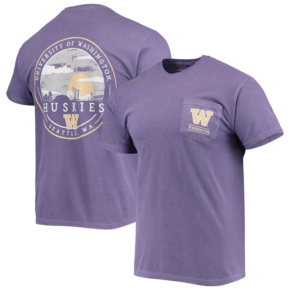 T-shirt violet Washington Huskies Circle Campus Scene pour homme