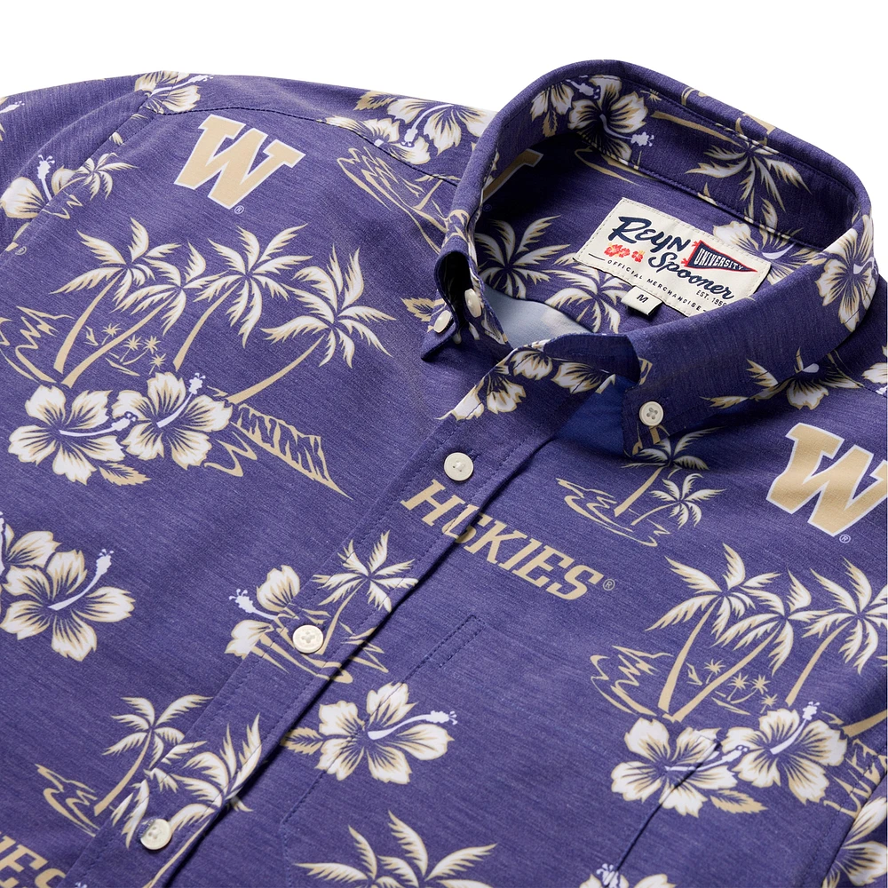 Chemise boutonnée classique pour homme Reyn Spooner Purple Washington Huskies