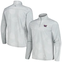 Veste à demi-zip Tommy Bahama pour hommes, gris Washington Huskies Delray Frond IslandZone