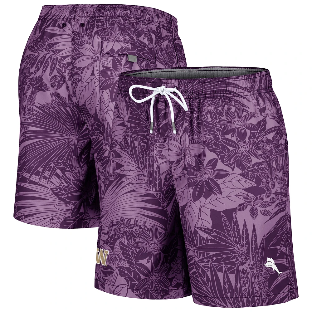 Men's Tommy Bahama Purple Washington Huskies Santiago Palms Board Shorts