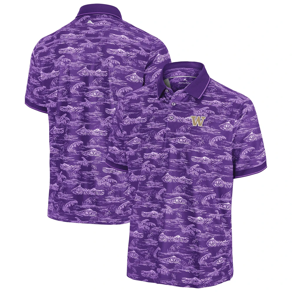 Men's Tommy Bahama Purple Washington Huskies Sport Bay View IslandZone Polo