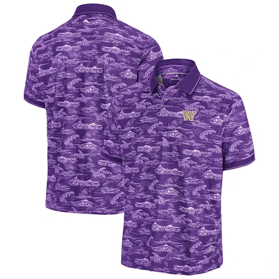 Men's Tommy Bahama Purple Washington Huskies Sport Bay View IslandZone Polo
