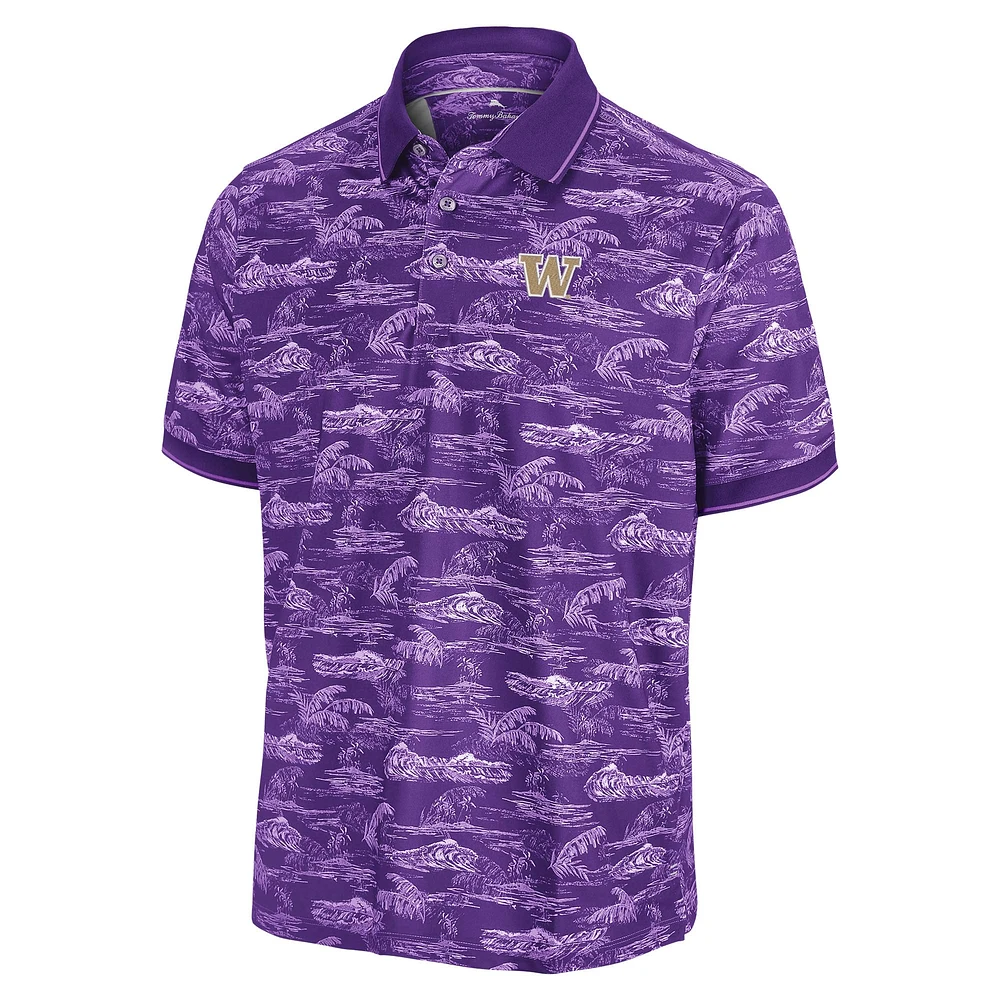 Men's Tommy Bahama Purple Washington Huskies Sport Bay View Polo