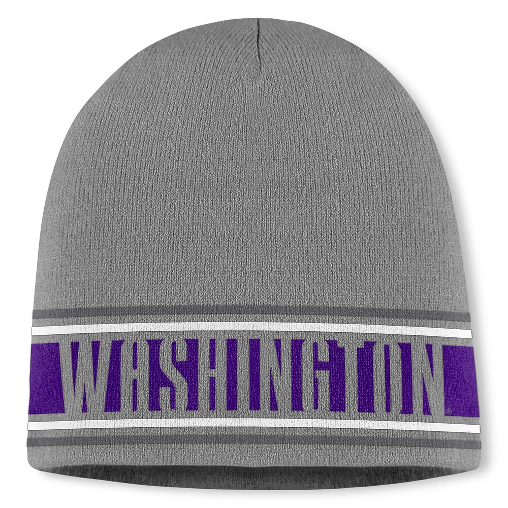 Bonnet tricoté gris Jace pour homme Top of the World des Washington Huskies