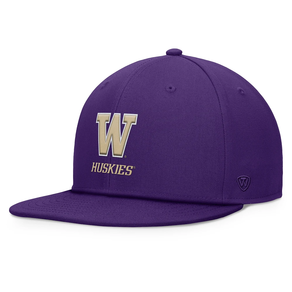 Men's Top of the World Purple Washington Huskies Fundamental Snapback Hat