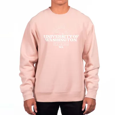 Washington Huskies Uscape Apparel Premium Heavyweight Crewneck Sweatshirt - Pink