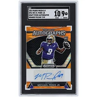 Michael Penix Jr. Washington Huskies Autographed 2024 Panini Prizm Draft Picks Orange Pulsar Draft Pick #DPA-MPJ #7/49 SGC Authenticated 9/10 Rookie Card
