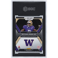 Michael Penix Jr. Washington Huskies Autographed 2024 Panini Prizm Draft Picks Orange Pulsar Draft Pick #DPA-MPJ #7/49 SGC Authenticated 9/10 Rookie Card