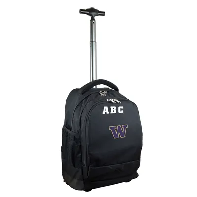 Washington Huskies MOJO 19'' Personalized Premium Wheeled Backpack - Black