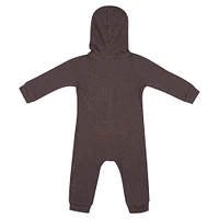 Newborn & Infant Colosseum Charcoal Washington Huskies Zando-Zan Waffle Full-Snap Hooded Romper