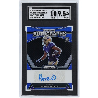 Rome Odunze Washington Huskies Autographié 2024 Panini Prizm Draft Picks Bleu Prizm Draft Pick #DPA-ROE #67/149 SGC Authentifié 9.5/10 Carte Rookie