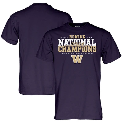 T-shirt unisexe bleu 84 violet Washington Huskies 2024 IRA pour hommes, champions nationaux d'aviron