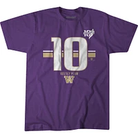 Unisex BreakingT Kelsey Plum Purple Washington Huskies Name & Number Striped T-Shirt